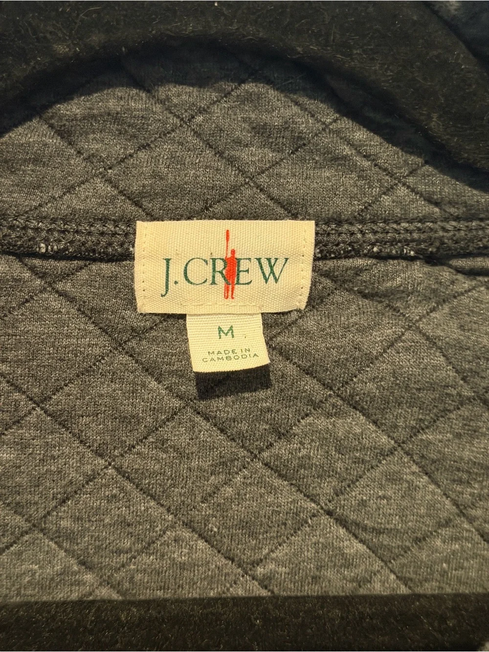 J. Crew Quilted Half-Zip Pullover - Black - Picture 3 of 3
